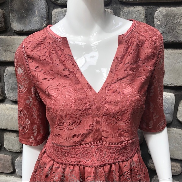 Anthro Blue Tassel Mae Peplum Top Pink/Rose NWT M - Picture 2 of 8